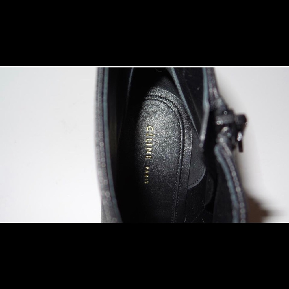 CELINE BLACK SOFT LAMBSKIN LEATHER ANKLE BOOTS 70 - Picture 7 of 8